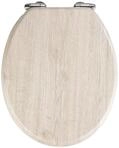 WENKO WC-Sitz Eiche Grau, Toilettensitz mit Absenkautomatik in Holz-Optik, WC-Deckel