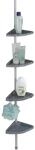 WENKO Teleskop Duschecke Easy Silber - mit 4 Ablagen, Aluminium, Silber 265 x 19.5 x