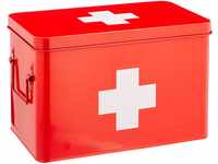 Zeller 18116 Medizinbox, Metall, rot, ca. 32 x 19,5 x 20 cm, Erste-Hilfe-Kasten,