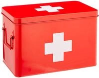 Zeller 18116 Medizinbox, Metall, rot, ca. 32 x 19,5 x 20 cm, Erste-Hilfe-Kasten,