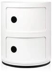 Kartell Componibili, 2 Elements, Wei&szlig;, Runde Basis