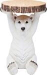 Kare Design Beistelltisch Eisb&auml;r, Wei&szlig;, 37 cm Durchmesser