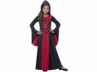 Vamp Costume, Red & Black, Hooded Dress with Lace-Up Detail, (M)