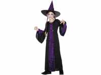 Halloween! Smiffys Kostüm Verzaubert, Schwarz und Purpur, mit Kleid und Hut
