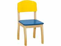 roba Kinderstuhl, Stuhl mit Lehne für Kinder, Holz bunt lackiert, 61,5x32,5x32,5cm,