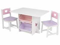 KidKraft Herz Kindertisch mit Stauraum und 2 Stühlen aus Holz -...