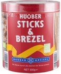 HUOBER Bio Sticks & Brezel, gro&szlig;e Dose mit Salzstangen und Brezeln zum Anbieten, 300