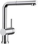 BLANCO LINUS-S-F | K&uuml;chenarmatur in chrom | Hochdruck | Mit herausziehbarem Schlauch