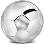 Zilverstad A6007260 Spardose Fu&szlig;ball 8.5 x 8.5 x 8 cm, versilbert
