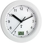 TFA Dostmann Analoge Badezimmer Uhr Funk, 60.3501, mit digitaler Temperaturanzeige,