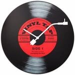 NeXtime 14-8141 Wanduhr VINYL TAP, Schallplatten-Design, aus Glas, &oslash; 43 cm, Schwarz