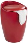 WENKO Badhocker Mod. Candy Rot, Hocker mit Stauraum f&uuml;r das Badezimmer und