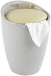 WENKO Badhocker Candy Taupe, sch&ouml;ne Sitzgelegenheit, Hocker mit Stauraum f&uuml;r das