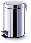 Zeller 18433 Treteimer, 3 ltr., ca. 16,9 x 16,9 x 25,5 cm, Edelstahl, 3 Liter