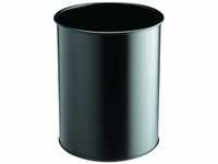 Durable Papierkorb Metall rund, 15 Liter, schwarz, 330101