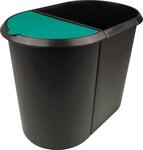 helit H6103994 - Papierkorb &bdquo;the double, 20 Liter/9 Liter, oval, umlaufender