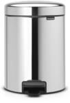 Brabantia Treteimer mit Inneneimer aus Kunststoff, stahl, Brilliant Steel, 5L,