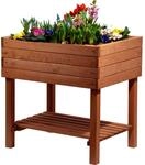 dobar&reg; 58270e breites Hochbeet Kubus Massiv-Holz mit Ablageboden | Salatbeet Bausatz