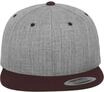 Flexfit Unisex Mesh Trucker M&uuml;tze, Heather Grey/Maroon,S/M
