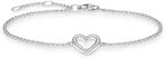 THOMAS SABO Damen Armband Herz Zirkonia 925 Sterling Silber A1553-051-14-L19,5v