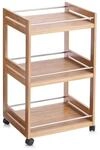 Zeller Bad-Rollwagen, Bamboo/Metall / 45.7 x 38 x 76