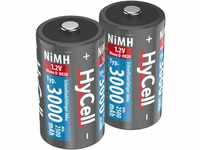 HyCell wiederaufladbar Akku Batterie Mono D Typ 3000mAh NiMH ohne Memory-Effekt...