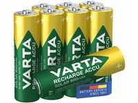 VARTA Batterien AA, wiederaufladbar, 8 Stück, Recharge Accu Solar, Akku, 800...