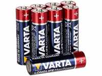 VARTA Batterien AA, 8 Stück, Longlife Max Power, Alkaline, 1,5V, für...