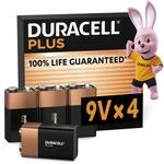 Duracell Plus 9V Blockbatterie, 4 St&uuml;ck, 9 Volt Batterie ideal f&uuml;r...