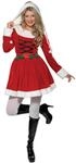 Smiffys, Damen Weihnachtsfrau Kost&uuml;m, Kleid mit Kapuze, Gr&ouml;&szlig;e: L, 33597