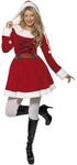 Smiffys, Damen Weihnachtsfrau Kost&uuml;m, Kleid mit Kapuze, Gr&ouml;&szlig;e: L, 33597