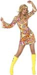 Smiffys Adult Women's 1960's Hippie Costume, Dress and Headband, 60's Groovy Baby,