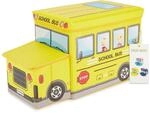 Bieco Aufbewahrungsbox mit Deckel Kinder Schulbus, faltbar, Sitzhocker mit