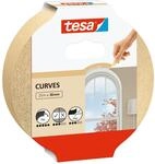 tesa Malerband KURVEN - Kurvenband mit extra starkem Krepp zum Abkleben von Rundungen