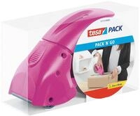 tesa tesapack Abroller Pack' n' Go - Ergonomischer, pinker Handabroller f&uuml;r