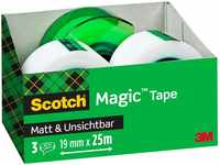 Scotch Magic Unsichtbares Klebeband, 3 Rollen, 19 mm x 25 m + 1 Handabroller...