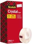 Scotch Crystal Klebeband, Transparent, Vorteilspack, 8 Rollen, 19mm x 33m -