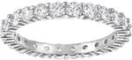 Swarovski Vittore XL Ring, Wei&szlig;er, Rhodinierter Damenring mit Funkelnden Swarovski