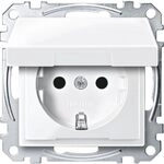 Schneider Electric Merten Schuko-Steckdose mit Klappdeckel, 2-polig+E,