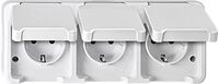 Schneider Electric Merten Schuko-Steckdose mit Klappdeckel, 3-fach, Aufputz,