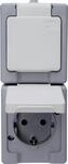 Kopp 130348009 Schutzkontakt-Steckdose 2-fach, Aufputz-Feuchtraum Standard