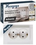Kopp ATHENIS 2-fach Schutzkontaktsteckdose in Rein-Wei&szlig; - Unterputz-Steckdose f&uuml;r