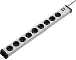 Ehmann 0201x00092301 Steckdosenleiste Universal mit Schalter, 9-Fach, 1,5 m Zuleitung