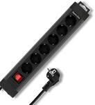 REV SupraLine Steckdosenleiste 6-Fach - Mehrfachsteckdose mit Schalter, 2,4m Kabel,
