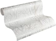 A.S. Cr&eacute;ation Vliestapete 10,05 m x 0,53 m mit modernem Waldmotiv - Wei&szlig;, Silber -