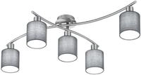 Trio Leuchten Deckenleuchte Garda 605400511, Nickel matt, E14, Stoffschirm Grau, 44.2