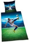 Herding Young Collection Bettw&auml;sche-Set, Fu&szlig;ball Wendemotiv, Bettbezug 135 x 200