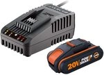 WORX WA3601 Original PowerShare Akku mit Ladeger&auml;t Set - 20V 2000mAh Li-Ion Batterie