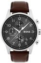 BOSS Chronograph Quarz Uhr f&uuml;r Herren Kollektion Navigator mit Braunes Lederarmband