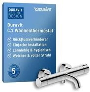 Duravit C.1 Wannenthermostat Aufputz, Thermostatkartusche, Badewannenarmatur Chrom